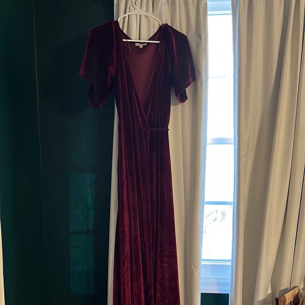 Baltic Born red velvet wrap dress